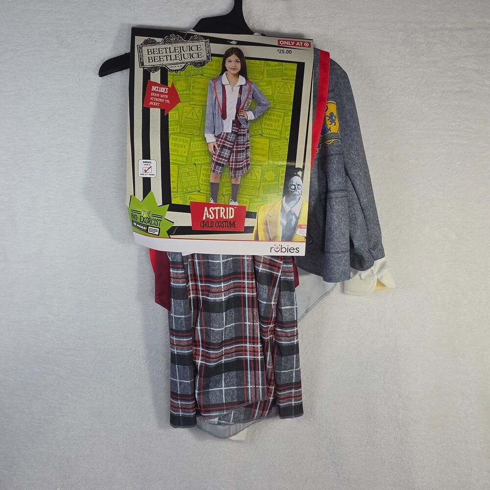 Beetlejuice Astrid School Uniform Child Costume Sm 5-7 Yr Girls Movie Dress Up